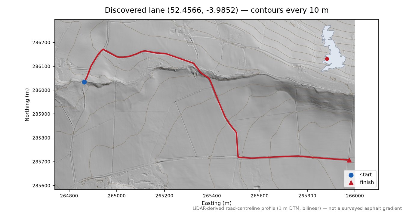 Dole to Broginin LiDAR hillshade map with contours