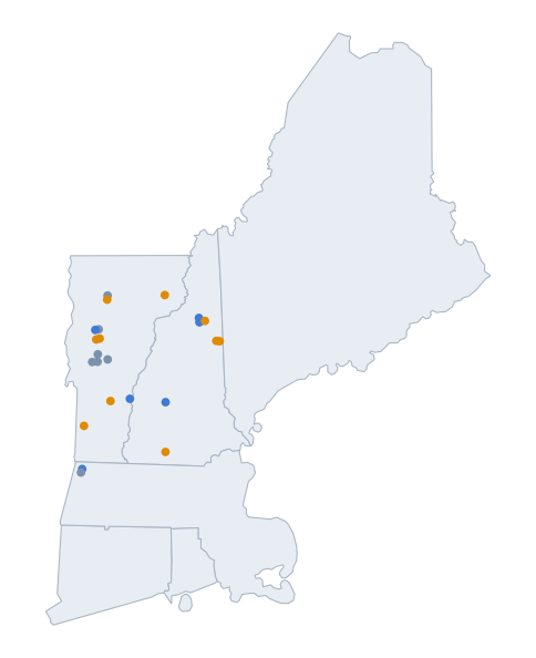 Map of the New England founding set